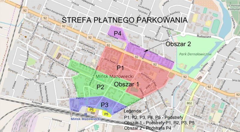 Strefa Płatnego Parkowania - mapa