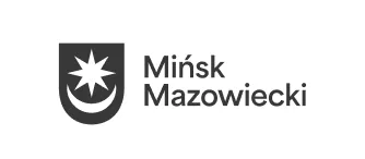 Kliknięcie spowoduje wyświetlenie powiększenia Herb Mińska Mazowieckiego z ośmioramienną gwiazdą nad półksiężycem obok napisu "Mińsk Mazowiecki".