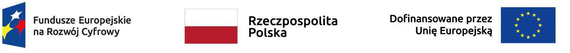 Logo Funduszy Europejskich, flaga Polski oraz logo Unii Europejskiej z tekstem o dofinansowaniu.