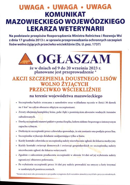 ogłoszenie, informacje zawarte na plakacie znajdują się w treści artykułu zamieszczonego na stronie