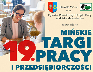 W lewym górnym rogu usmiechnięta kobieta siedzi przy stole naprzeciwko drugiej osoby. Naokoło informacje na kremowym tle